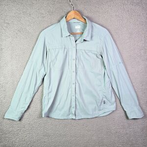REI Co-op Performance Hiking Shirt Mint Green L Roll Tab Breathable Outdoor